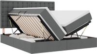 vidaXL LED-opbergbed met matras, donkergrijs, 180 x 200 cm, stof