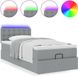 vidaXL - Bed - poef - met - matras - en - LED's - 90x200 - cm - stof - lichtgrijs