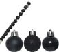 Decoris Kaemingk B.V. 14x stuks onbreekbare kunststof kerstballen zwart 3 cm - glans/mat/glitter - Kerstversiering