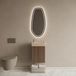 Boss & Wessing BWS Riga Donker Eiken Japandi Toiletmeubel Met Fontein 40x50x22 cm - Travertin Geribbeld