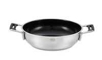 RÖSLE SILENCE PRO CeraPlus serveerpan, antiaanbaklaag & robuust - Ø 28 cm, hittebestendig tot 260 °C, keramische glazuurlaag, zilver, roestvrij staal 18/10, vaatwasmachinebestendig