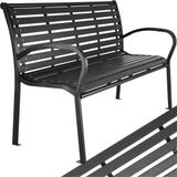 Tectake Tuinbank - 3-Zits - Zwart - 126 cm - Staal/Kunststof
