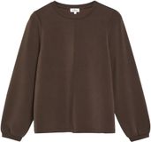 s.Oliver Sweatshirt Lange Mouw Ronde Hals Effen donkerbruin Modal Regular Fit Vrouwen