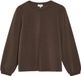 s.Oliver Sweatshirt Lange Mouw Ronde Hals Effen donkerbruin Modal Regular Fit Vrouwen