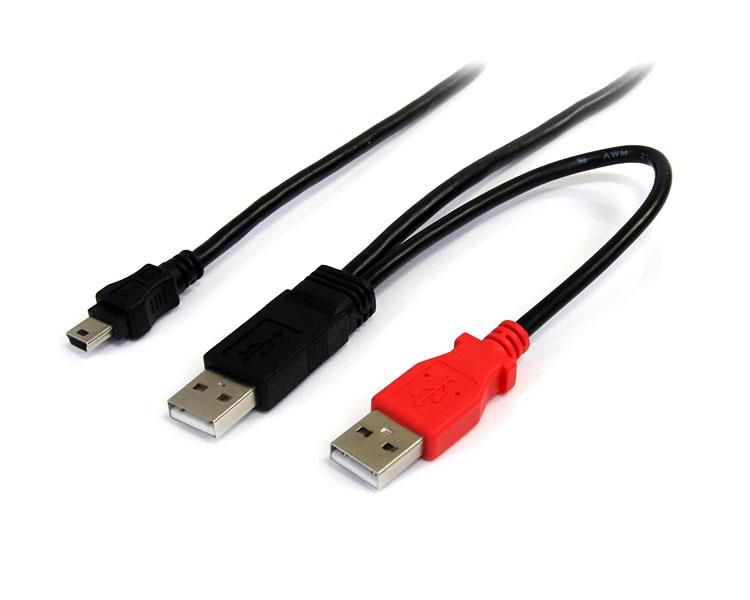 StarTech.com 1.8m USB 2.0 Y-kabel - USB A naar Mini-USB B
