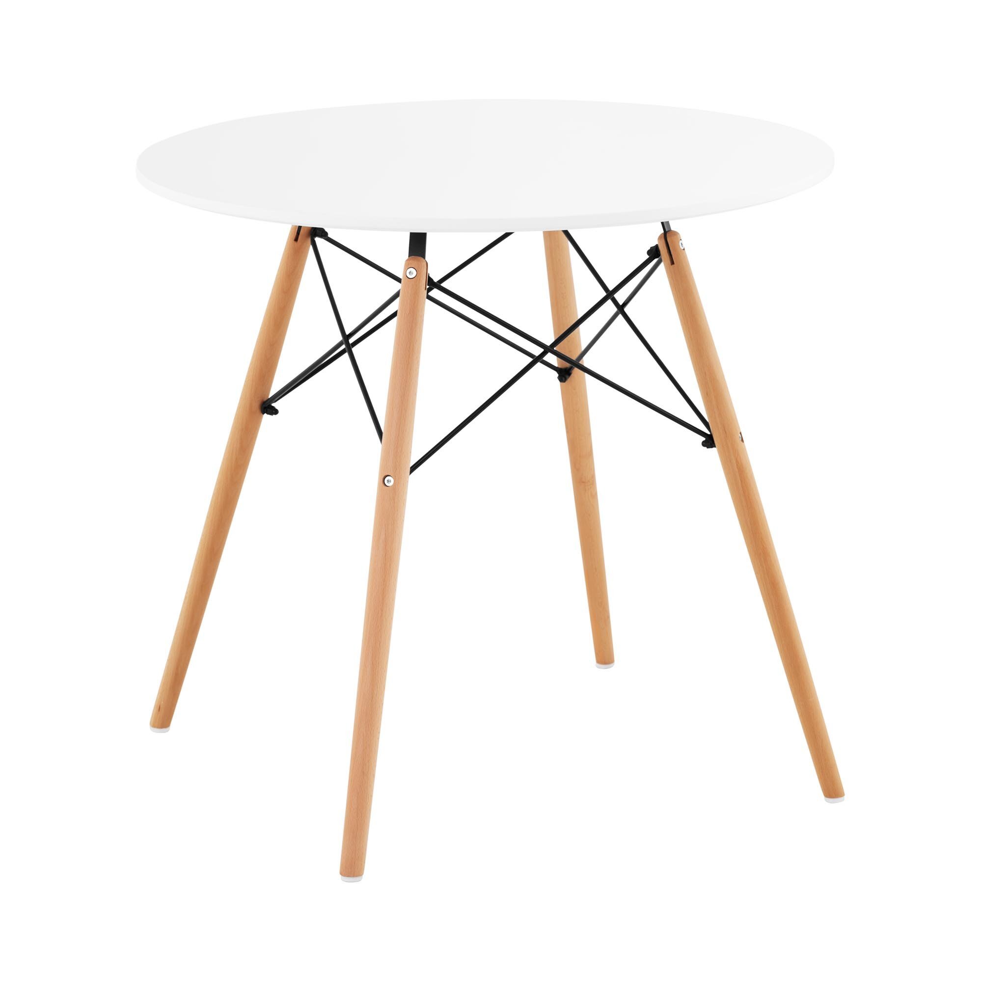 Fromm & Starck Tafel - rond - Ø 80 cm - wit - zwarte stalen stutten