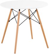 Fromm & Starck Tafel - rond - Ø 80 cm - wit - zwarte stalen stutten