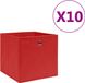 vidaXL Opbergboxen - 10 stuks - 28x28x28 cm - Non-woven stof - Rood