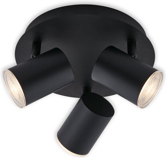 Briloner BANYO - Badkamerlamp - 3x GU10 - Zwart - Ø 21 cm