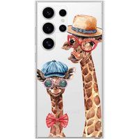 Samsung Galaxy S24 Funny girafe Verstevigd hoesje met sublimatie bedrukking