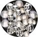 Decoris Kerstversiering kunststof kerstballen zilver 6-8-10 cm pakket van 22x stuks - Kerstboomversiering
