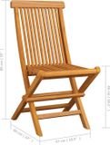vidaXL Klapstoelen met crèmekleurige kussens, 6 stuks, massief teakhout