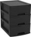 EDA Ladekast/bureau organizer A5 - 3x lades stapelbaar - zwart