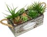 Unyqoos® Kunstplant kunstmatige vetplanten decoratieve plant in houten pot