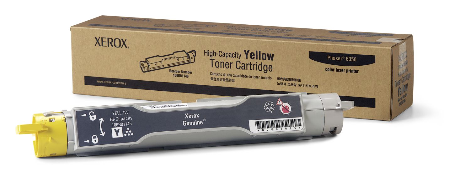 Xerox Phaser 6350 Toner Cartridge - Yellow - High Capacity - 106R01146