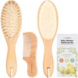 KeaBabies Babyhaar en babykam set, natuurlijk huishoudelijk babyhaar met zachte geitenborstels, babyhaar 0-6 maanden, zacht babyhaar voor zuigelingen, peuters, haarhaar babyset (walnoot)