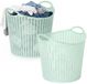 PLASTICFORTE Panier à linge panier de rangement - 2x - plastique flexible - vert - 27 litres - structure ouverte