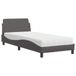 vidaXL Bed met matras "Dover", grijs, 90x190 cm, kunstleer