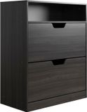 Merkloos Relaxdays Schoenenkast - 80 cm breed - voor 12 paar - grijs