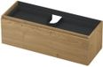 INK - Onderkast 1L met Binnenlade Greeploos Houten Keerlijst Fineer - 1200x450x400 Mm - Natur Fineer