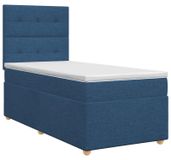 vidaXL Boxspringbed met matras en hoofdeinde, blauw, 80 x 200 cm, stof