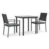 vidaXL Ensemble de jardin 3 pièces avec coussins poly rotin et acier