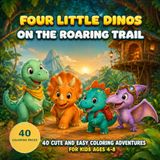 Four Little Dinos on the Roaring Trail: 40 Cute and Easy Coloring Adventures for Kids Ages 4-8