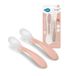 Nuvita 8480 Easy Eating - 2 stuks siliconen lepels voor baby's - zachte en veilige lepels voor voedseldiversificatie - ergonomische antislip handgreep - hygiënisch design - Engels roze