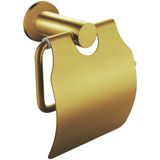 Leoni Rimbo Porte-rouleau de papier toilette avec abattant - Rond - PVD - Or brossé