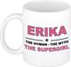Bellatio Decorations naam cadeau mok - Erika - Woman Myth Supergirl - koffiemok - 300 ml - collega - moederdag