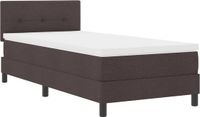 vidaXL Boxspringbed met matras en kussens, donkerbruin, 100 x 200 cm, stof