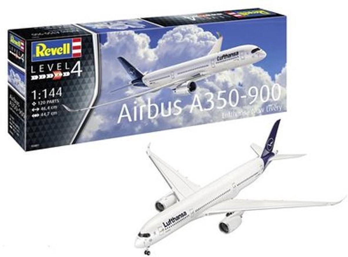 Revell Revell 03881 3881 REV-03881 Airbus A350-900 Lufthansa New Livery Modelmaking, meerkleurig, 1/144