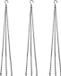 OEM Set van 3 hangmanden, met zwarte metalen ketting, 76 cm, decoratief