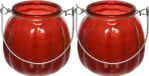 Merkloos / Sans marque Decoris citronella kaarsen - 2x - in gekleurd glas - 15 branduren - 8 cm
