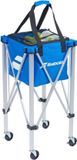 Babolat verrijdbare ballenmand (120 ballen) - Zilverkleurig met aqua blauw