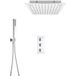 Hudson Reed – Mitigeur de douche encastré thermostatique avec pomme de douche carrée 40x40cm – Acier inoxydable chromé – Douchette anticalcaire ABS – Protection thermique