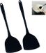 Merkloos ZenithVibe Set van 2 Siliconen Wokspatels - 32 cm - Zwart