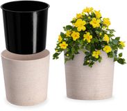 KADAX Pot en bois, crème, diamètre 19 cm