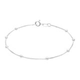 Lucardi Dames Zilveren armband venetiaan bol - Armband - 925 Zilver - Zilverkleurig - 19 cm