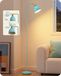 EDISHINE Vloerlamp, industriële stijl, verstelbare lampkop, inclusief LED, babyblauw met metalen lampenkap, E27-fitting, 2700K warm wit licht, leeslamp