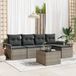 Maison Exclusive Set van zes tuinbankkussens, grijs, van polyrotan