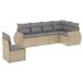 vidaXL 7-delige Loungeset met kussens, polyrattan, beige