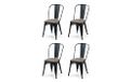 Julian Bowen Grafton eetkamerstoel, metaal, zwart, 4 stuks