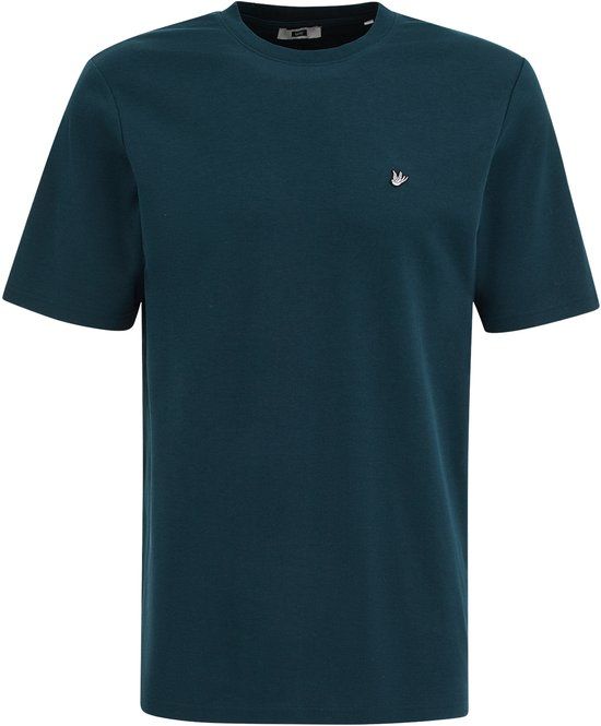 WE Fashion Heren regular fit T-shirt Green Blue Katoen Maat S