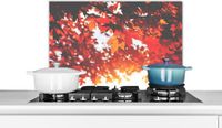 KitchenYeah Spatscherm keuken 70x50 cm - Herfstbladeren - Aluminium
