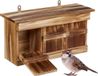 Relaxdays Nestkast voor Mussen, 3 Ruimtes, Dennen Hout, Invliegopening 3x2 cm, Hangend, Bruin