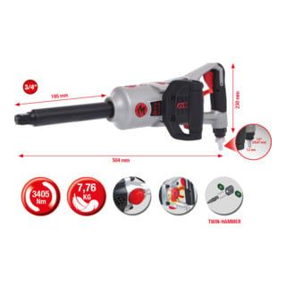 KS Tools 3/4\" supermonSTER slagmoersleutel - 3405 Nm - 504 mm