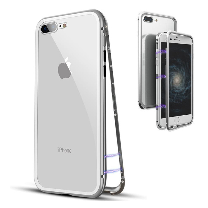 Stuff Certified iPhone 8 Magnetisch 360° Hoesje met Tempered Glass - Full Body Cover Hoesje + Screenprotector Wit