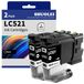 Inktcartridges LC521 - Compatibel met Brother DCPJ1260W - 2 x noir