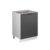 Vicco Keukenonderkast Fame-Line, Donkergrijs/Wit, 60 cm 1 deur zonder werkblad